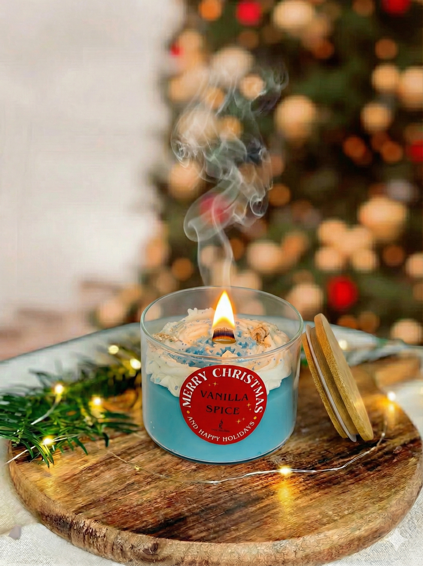 Christmas Vanilla Spice Candle – Premium Frosted Edition | Kraft Candles