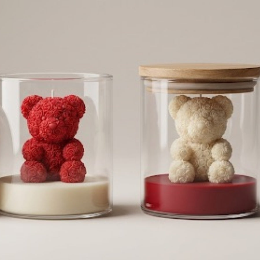 Cute Valentine Teddy Candle