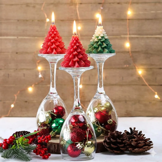 Christmas Tree Decorative Candles – Festive Home Décor - Kraft Candles