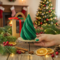 Christmas Tree Swirl Candle – Handmade Festive Décor Candle - Kraft Candles