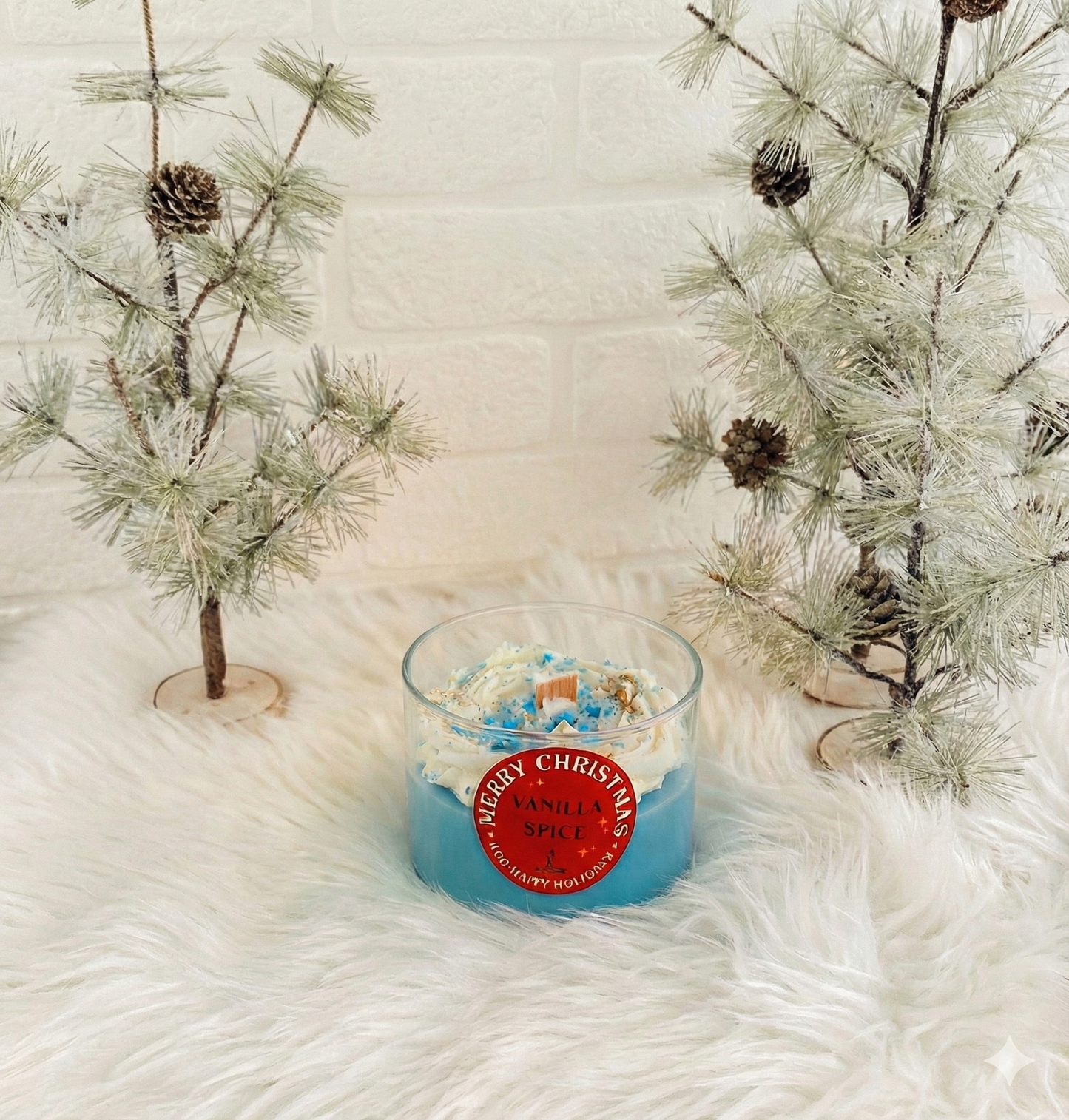 Christmas Vanilla Spice Candle – Premium Frosted Edition | Kraft Candles