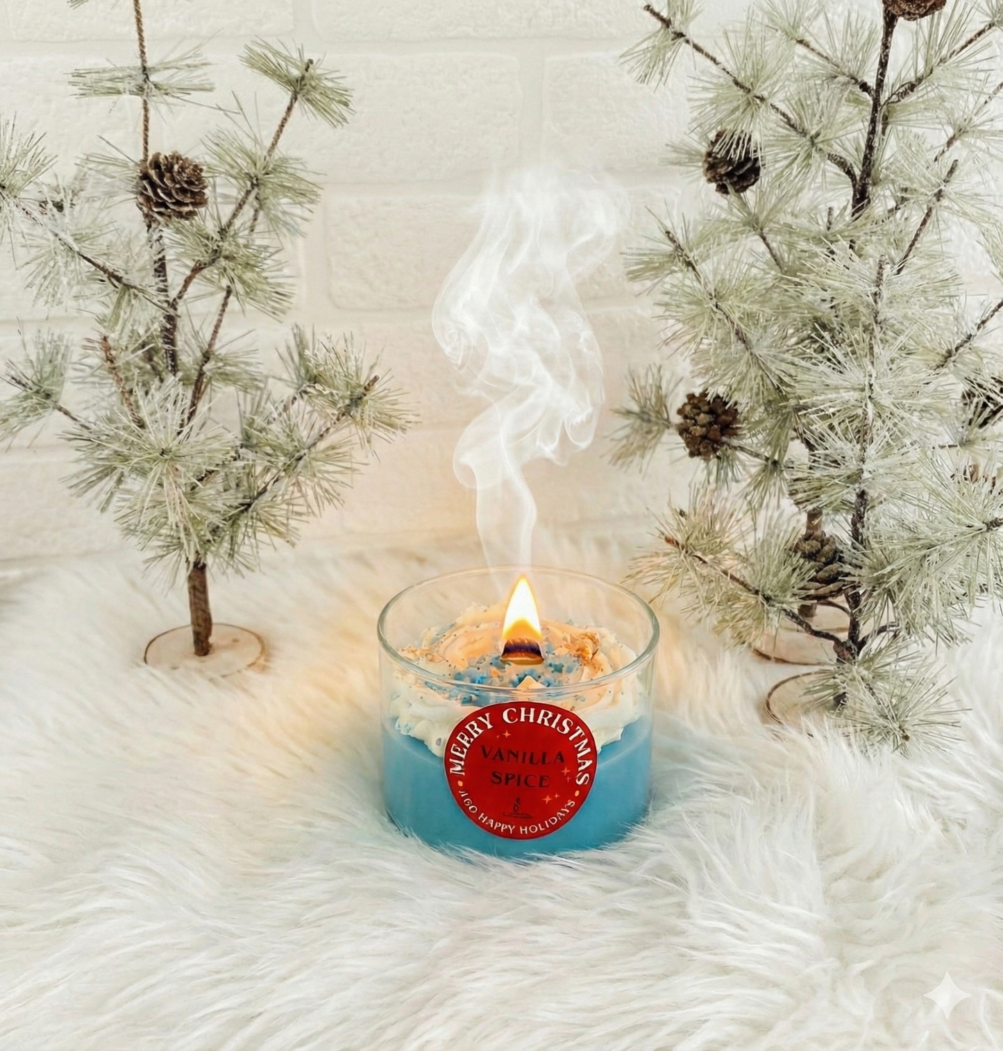 Christmas Vanilla Spice Candle – Premium Frosted Edition | Kraft Candles