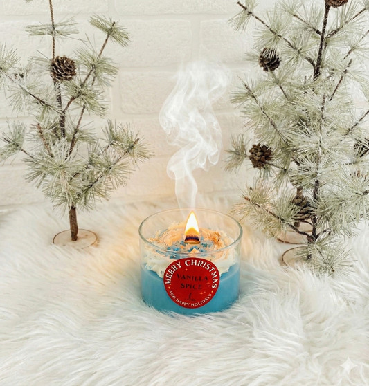 Christmas Vanilla Spice Candle – Premium Frosted Edition | Kraft Candles