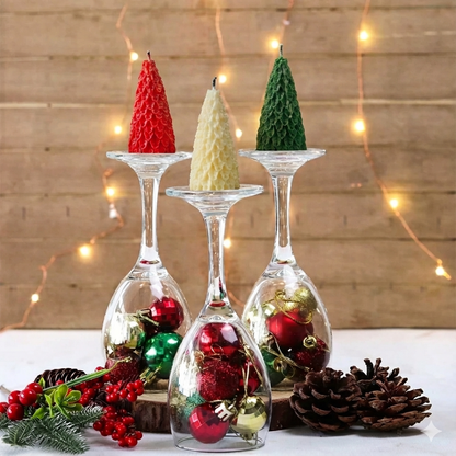 Christmas Cone Tree Decorative Candles – Festive Home Décor - Kraft Candles