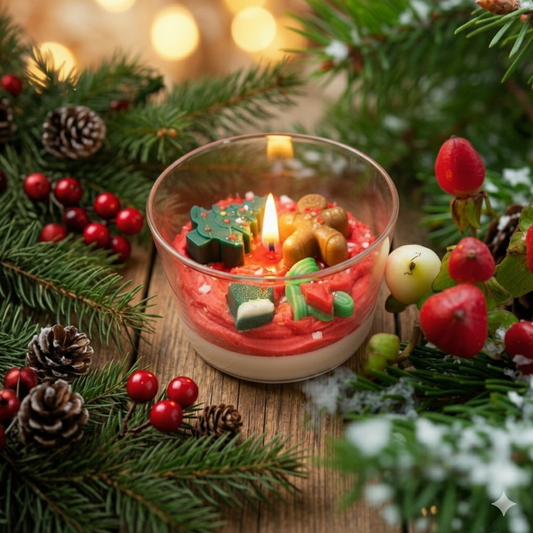 Christmas Dessert Jar Candle -Festive Decorative Scented Candle Kraft Candles