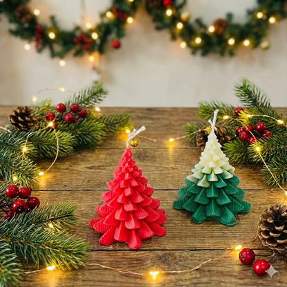 Christmas Tree Decorative Candles – Festive Home Décor - Kraft Candles