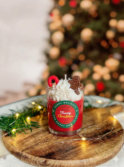 Christmas Vanilla Magic Glass Candle – Festive Edition | Kraft Candles