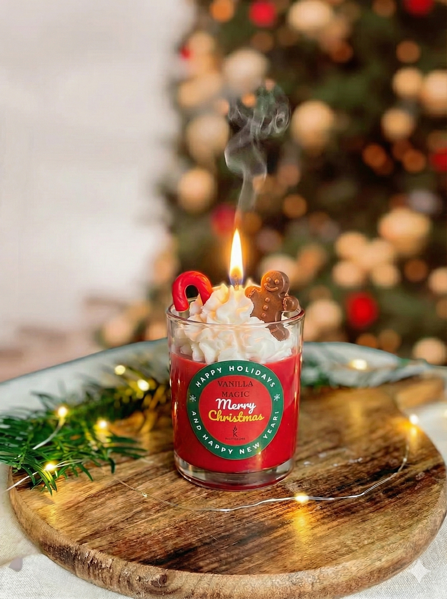 Christmas Vanilla Magic Glass Candle – Festive Edition | Kraft Candles