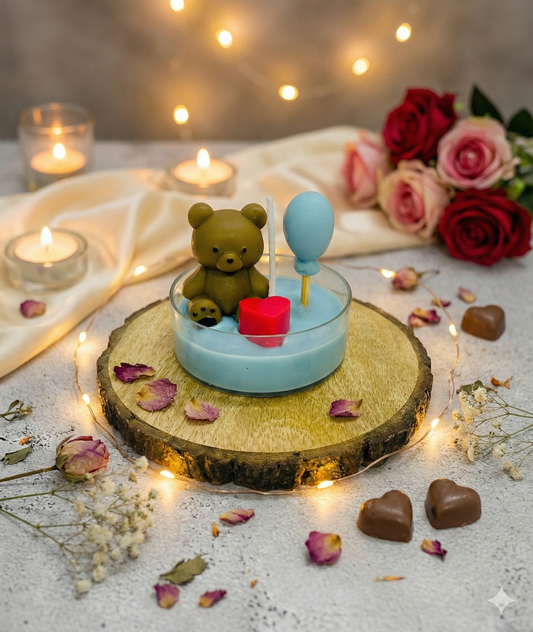 Cute Teddy Tea Light Candle – Home Décor- Kraft Candles